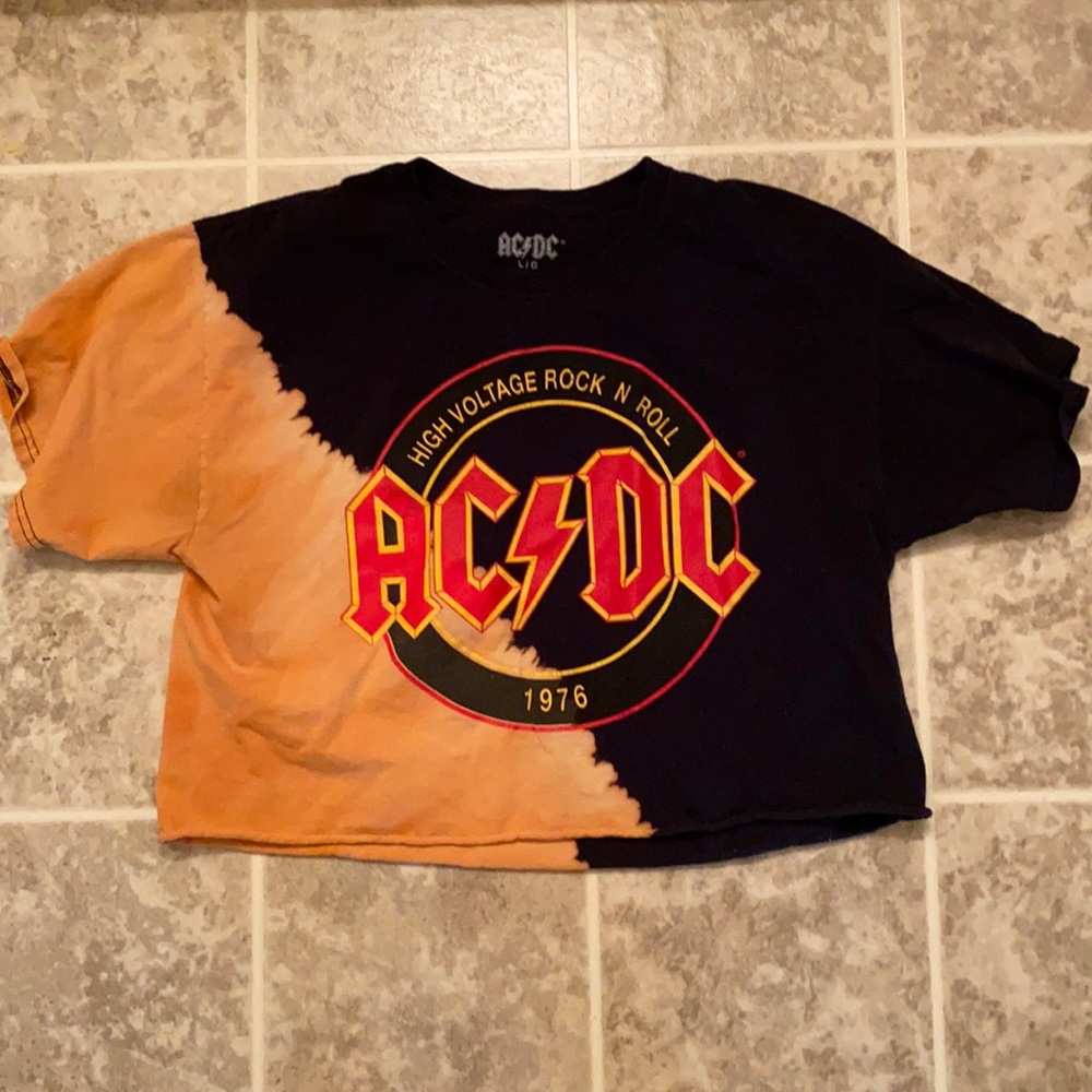 Cropped Bleached AC/DC tee Large